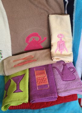 embroiderred & applique kitchen towels