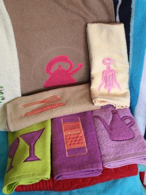 embroiderred & applique kitchen towels